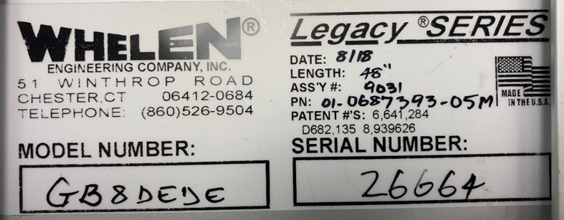 Figure 1.1 showing the part number on the label