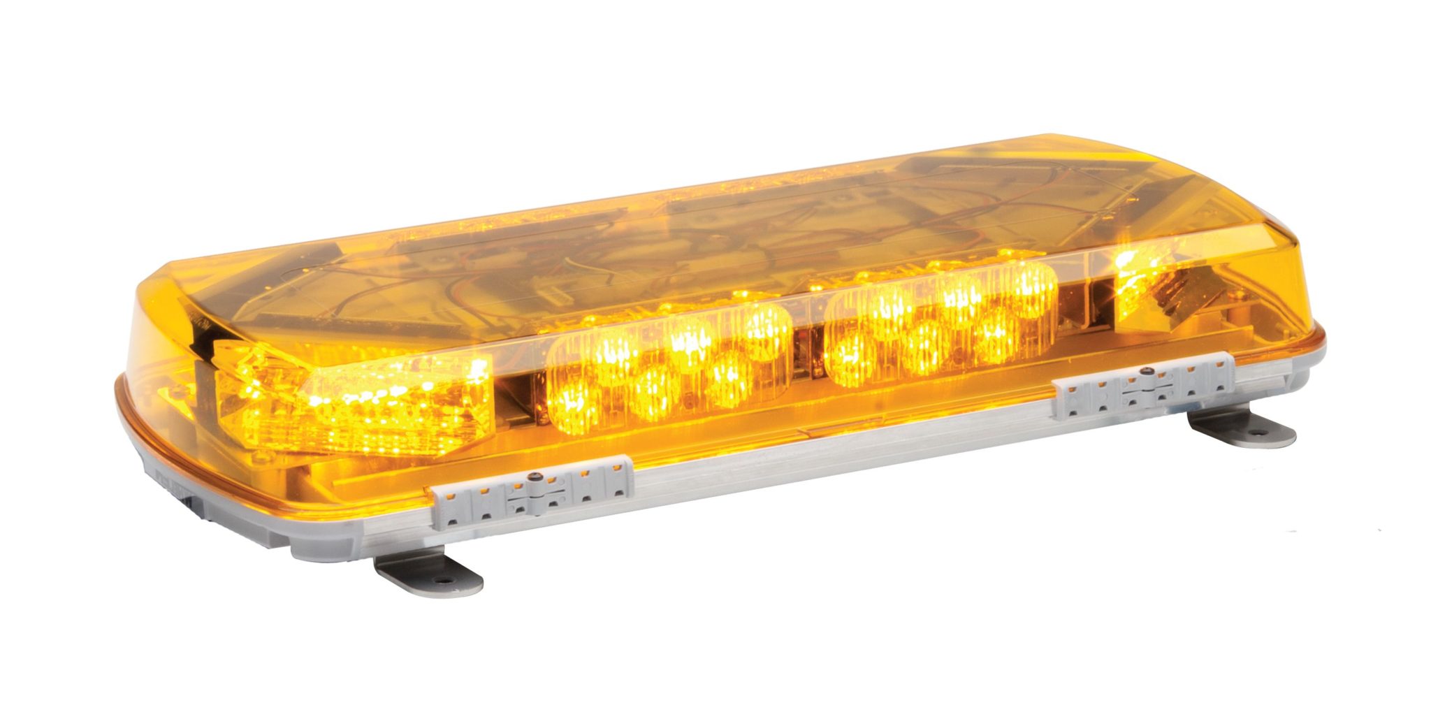 16 PERMANENT MOUNT Amber w/ Clear Dome Whelen Engineering Century Series Super-LED Mini Lightbar 